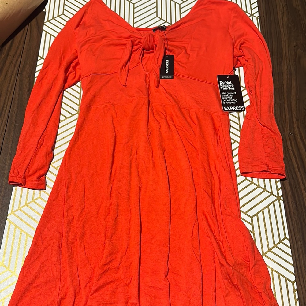 Express, Bright Red Flowy Dress.